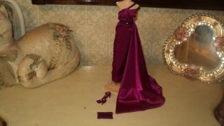 Barbie Silkstone Marilyn 1950s How To Marry A Millionaire Magenta Gown/accessory