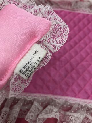 Barbie Doll Dream Glow Bed Spread & Pillow Pink Bedding Lace Ruffles 1985 80s 2