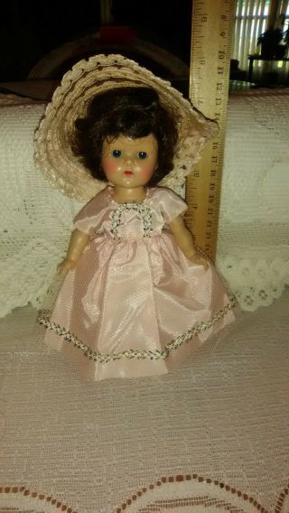 1954 Vogue Ginny Doll In Pink Dress With Hat