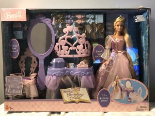 Mattel Barbie Fantasy Tales Rapunzel Vanity Gift Set Fairytale Growing Hair