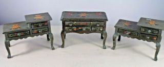 Dollhouse Miniature Wood Side Tables & Console Teddy Bears By Russ 516
