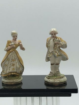 Dollhouse Miniature Hand Painted Metal Colonial Style Man & Woman
