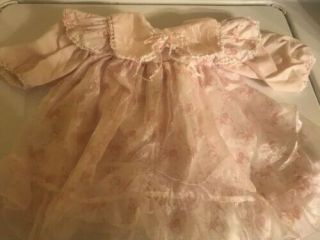 Pink & White Ribbon Print Dress W/ Pants For 20 - 24 " Doll