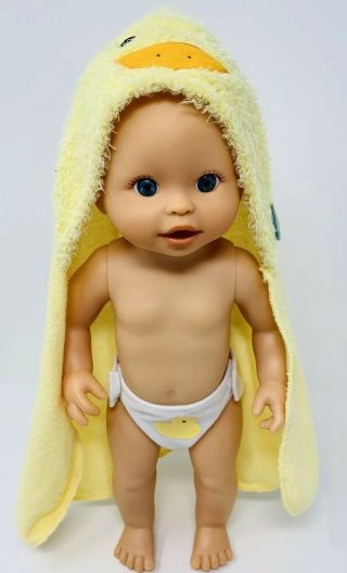 13 " Little Mommy Scrub - A - Dub - Dub Doll With Towel And Diaper