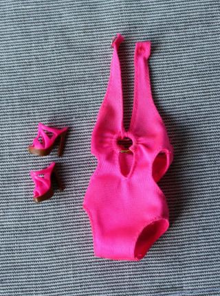 Pink Swimsuit Of Barbie Basics Doll