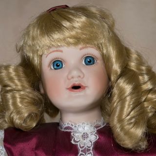 Anco Collector ' s Porcelain Girl Doll 16.  5 