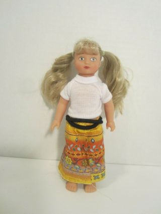 Vhtf Pottery Barn Kids Girls Gotz Mini Me Doll 6.  5 " Blonde Blue Eyes
