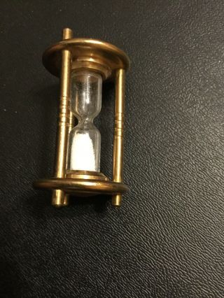 Dollhouse Miniature Decorative Brass Hourglass With Sand