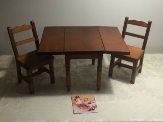 Pleasant Company American Girl Doll Molly Drop Leaf Table And Chairs Retired