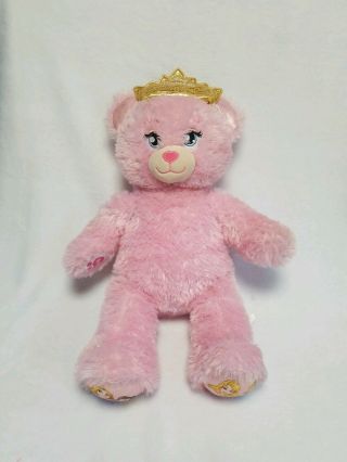 Babw Build - A - Bear Plush Disney Princess Sparkle Bear With Gold Crown Pink Tiara