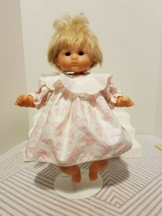 Corolle Poupee Blonde Brown Eyes 14.  5 " Toddler Doll 1992 Vintage