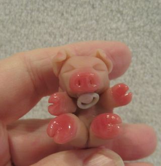 Ooak Polymer Clay Piglets Snort & Snuggle