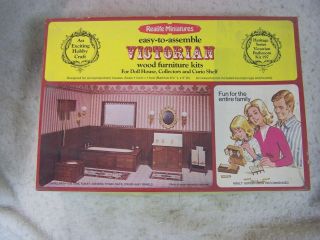 Vintage Realife Miniatures Victorian Bathroom Dollhouse Furniture Kit Complete