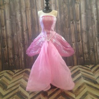 Vtg Barbie Disney The Little Mermaid Princess Ariel Pink Dress Outfit Clothes