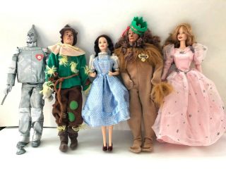 Mattel Barbie Wizard Of Oz Dolls - Dorothy,  Scarecrow,  Lion,  Tin Man,  And Glinda