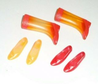 Barbie Francie Doll heels Cut Out Heels orange red Shoes,  clear out boots 2