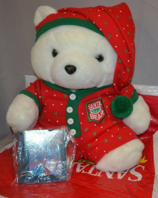 1990 Santa Bear Dayton Hudson With Bag Plush Stuffed Animal