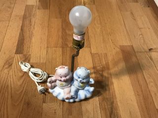 Vintage Carebears Baby Hug & Tug Lamp 1983 Nursey Light