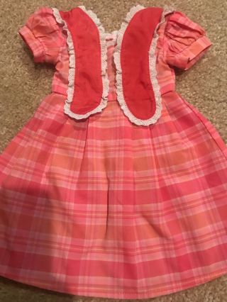 American Girl Doll Clothes Marie Grace Meet Dress Pink Plaid Orleans Retired