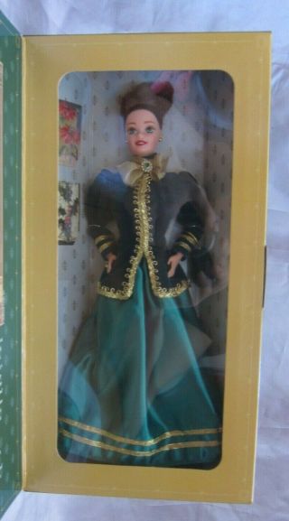 Yuletide Romance Barbie doll Christmas gift holiday decor Hallmark 90s festive 3