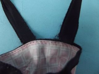 Vtg Vogue Jill Doll ' s PINK COTTON TAGGED DRESS 3313 w/Black Ribbon & Panties 3