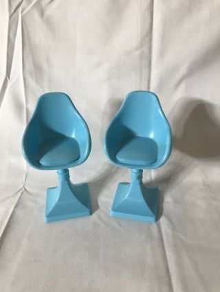 2015 Barbie Dream House Blue Chairs Replacement Part Dollhouse Stools
