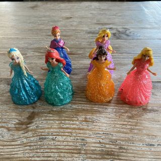 Disney Princess Glitter Glider Doll Set Of 6 Elsa Belle Anna Aurora Ariel Rapunz