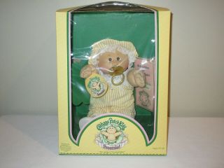 1983 Cabbage Patch Kids Preemie Girl Doll Bald Head Brown Eyes W/ Pacifier