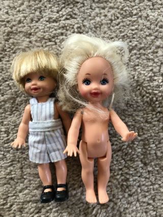 Barbie Tommy Striped Overalls & Kelly Sister Friend Doll