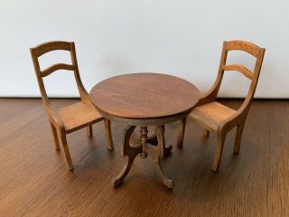 Adult Wooden Dollhouse Furniture Table & 2 Chairs