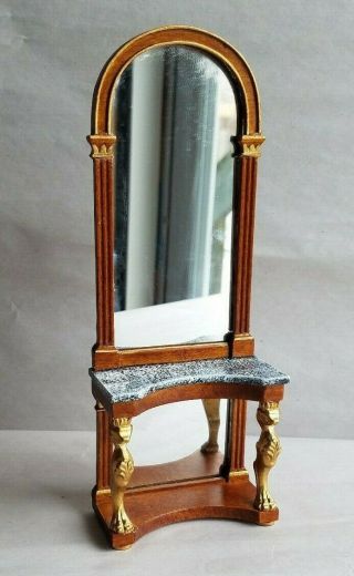 Handsome Jbm Dollhouse Miniature Hall Stand With Mirror