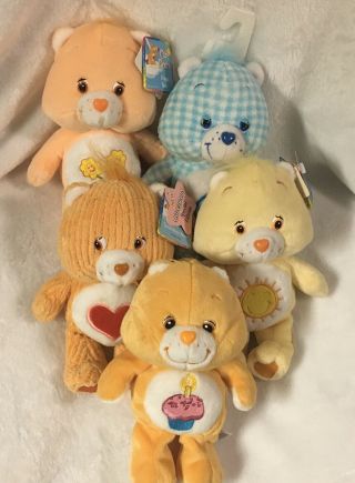 Care Bears Plush 8” Beanies Tags Birthday Funshine Tenderheart Stuffed Toy 5