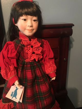 Marian Yu Limited Edition Musical Porcelain Doll Asian Christmas Silent Night