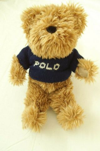 Ralph Lauren Polo 2002 Teddy Bear Wearing Navy Polo Sweater
