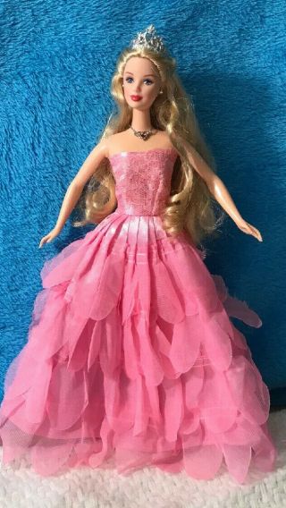 Vintage 1966 Princess Barbie Mattel Toy Pink Ballgown Crown And Jewels