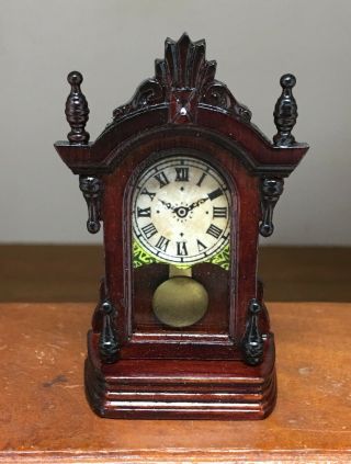 Fantastic Merchandise Dollhouse Miniature Fine Carved Mantle Clock Ornate