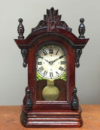 Fantastic Merchandise Dollhouse Miniature Fine Carved Mantle Clock Ornate 2