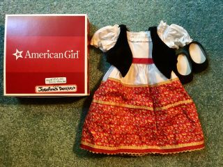 American Girl Josefina Doll Retired Embroidered Dress Vest Black Flats