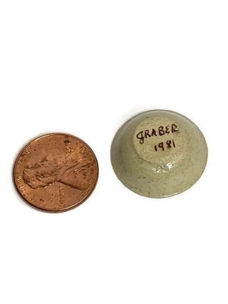 Vtg 1981 IGMA Artisan Jane Graber Miniature Stoneware Bowl - 1:12 Scale 3