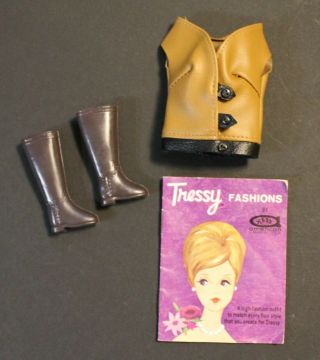 American Character Tressy Tan And Brown Vest,  Brown Boots,  And Fashion Pamphlet