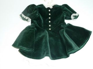 Retired Pleasant Company American Girl Molly Doll Christmas Green Velvet Dress