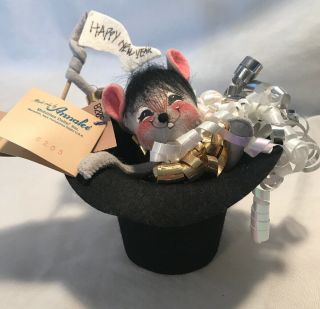 Annalee 1998 Doll Happy Year Mouse In Hat