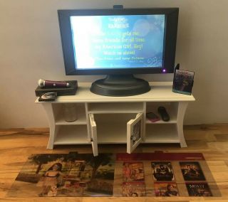 American Girl Ag Doll Music & Movies Entertainment Set Tv Remote Dvd Cabinet
