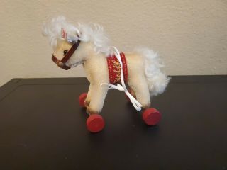 Steiff Horse On Wheels Christmas Ornament