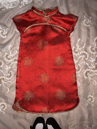 AMERICAN GIRL DOLL RETIRED IVY LING OUTFIT CHINESE YEAR RED DRESS & SHOES 2