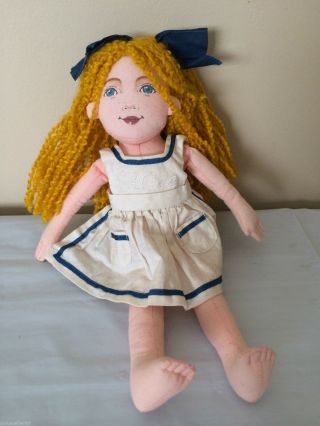 Alice In Wonderland Cloth Doll By Merrymakers American Library Assoc 11 - 1/2 "