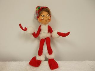 Annalee Sitting Posable Christmas Holiday Elf Doll Figure