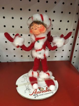 Annalee Christmas 2008 Mobility Doll 9” Red Peppermint Twist Elf And Laughing