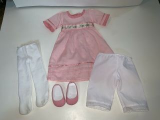 American Girl Doll Caroline Meet Outfit Clothes Dress Shoes Tights Bloomers