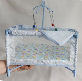 Battat Playpen For Mini Reborn Ooak Baby Doll Up To 8 " With Baby Bottle Pacifier